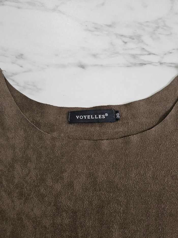 Voyelles robe aspect daim taille S - photo numéro 6