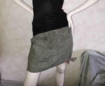 jupe en lin kaki esprit taille 40