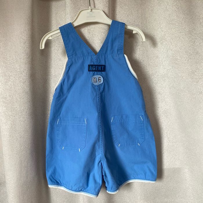 Salopette short bleu et blanc 23 mois DPAM - photo numéro 3