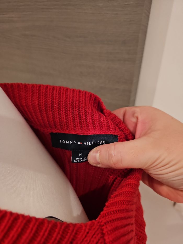 pull rouge Tommy Hilfiger maille torsadée femme M - photo numéro 5
