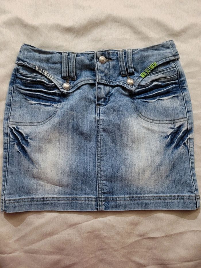 Mini jupe en jean, miss chic, taille 36 - photo numéro 4