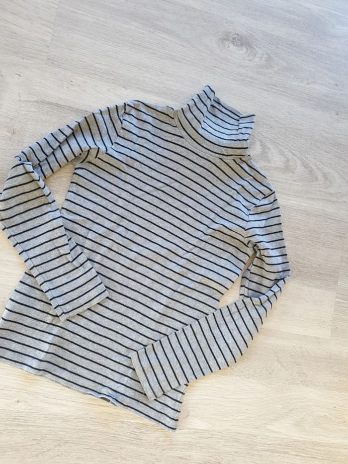 Sous-pull mixte gris et bleu marine 12 ans - photo numéro 2