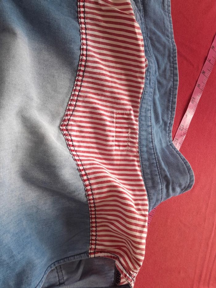 Chemise sans manche imprimé effet jean Chi Ole denim architect - photo numéro 9