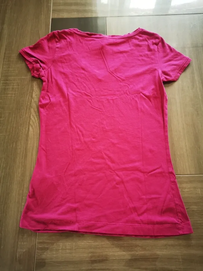 T-shirt col V rose Xs - photo numéro 4