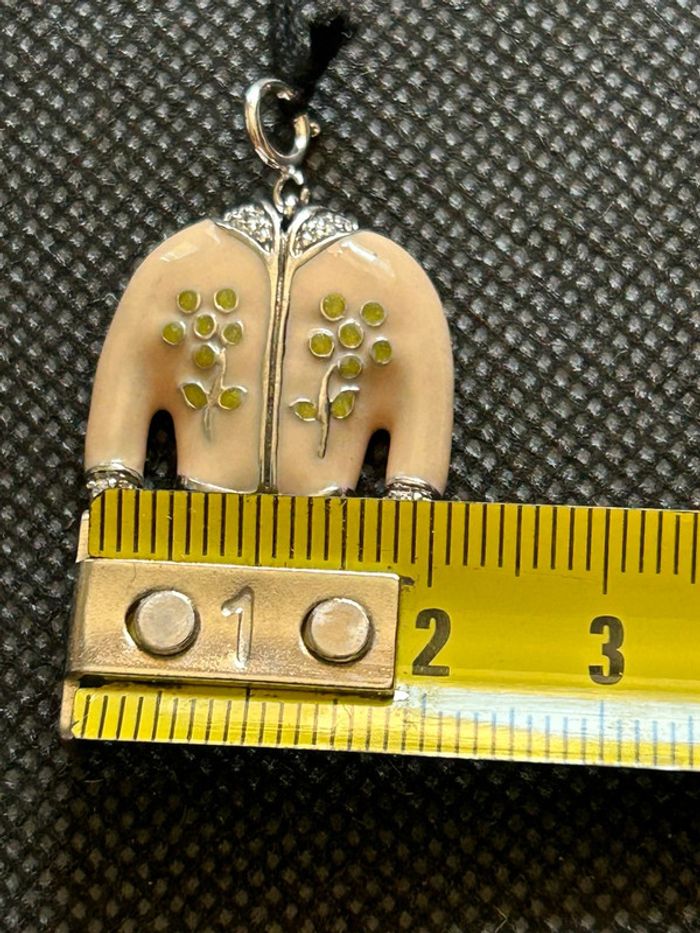 Joli pendentif «veste de tailleur » en argent massif et émail neuf avec étiquette - photo numéro 7
