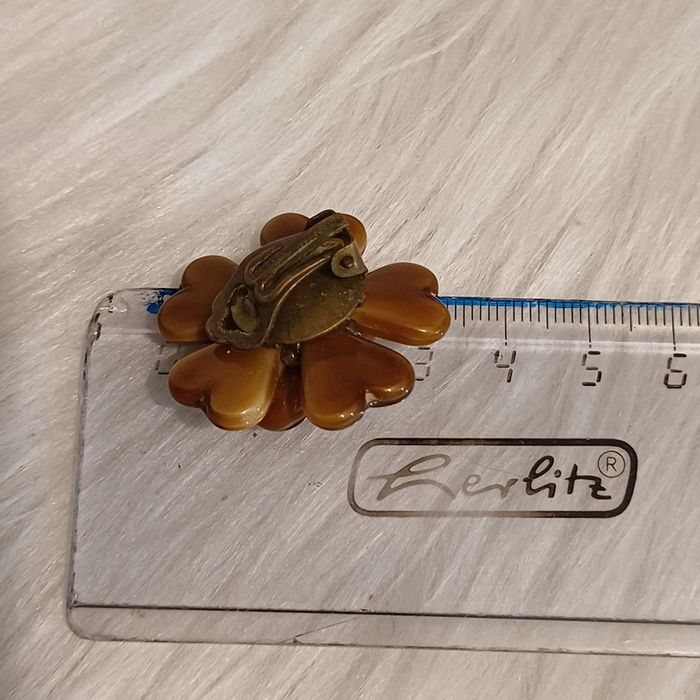 Clips d'oreilles vintage en conaline - photo numéro 8