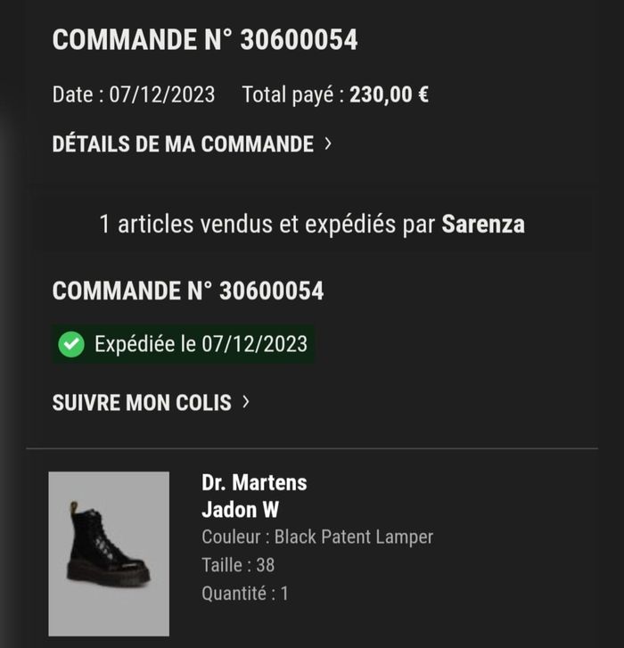 Chaussure Dr. Martens plate forme noir verni - photo numéro 2