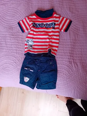 Ensemble short et Tee-shirt. Snoopy.