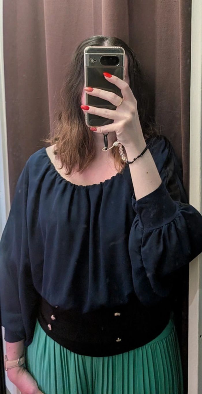 Blouse manches longues bicolore