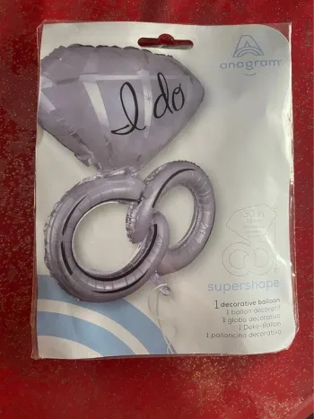 Ballon métallique supershape anneaux de mariage et diamant I do