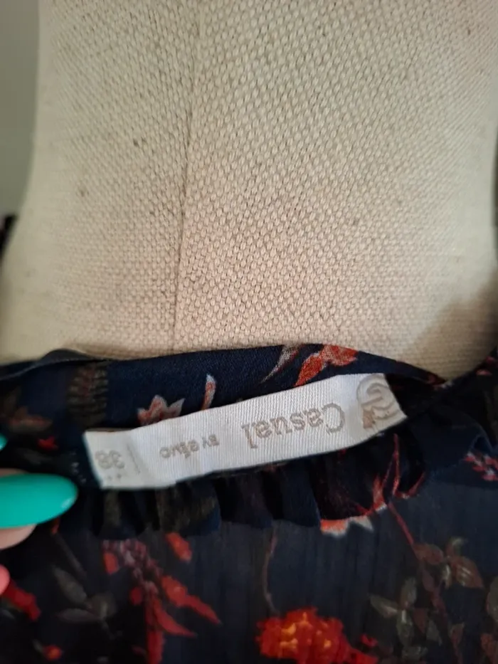 Blouse bohème transparente à fleurs - photo numéro 5