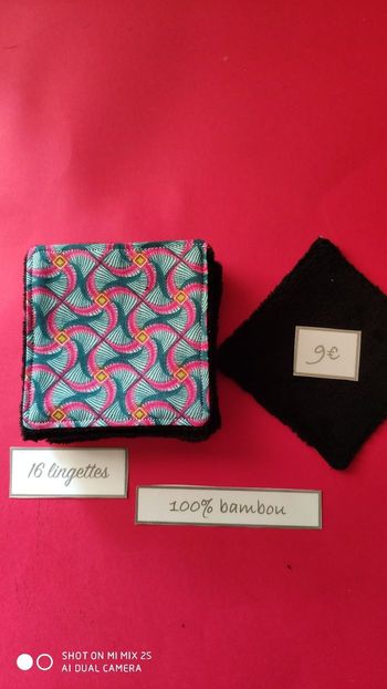 16 lingettes lavables, neuf.