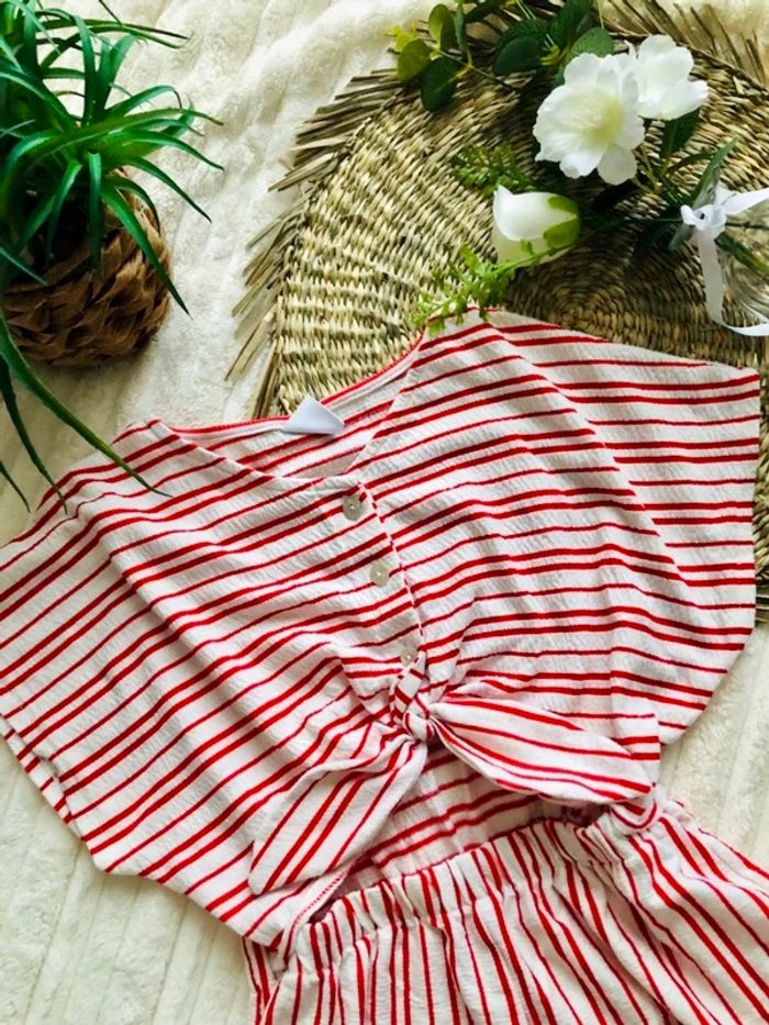 Combishort crème et rouge Zara - photo numéro 4