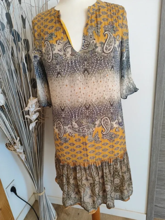 Robe bohème Promod 38 jaune