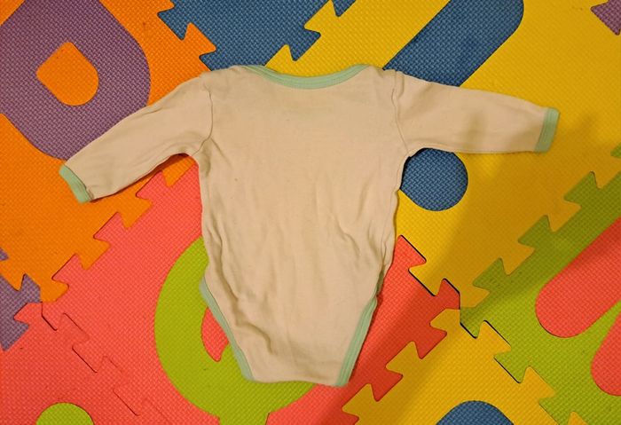 Body manches longues blanc chat, pommette, taille 3 mois (60 cm) - photo numéro 2