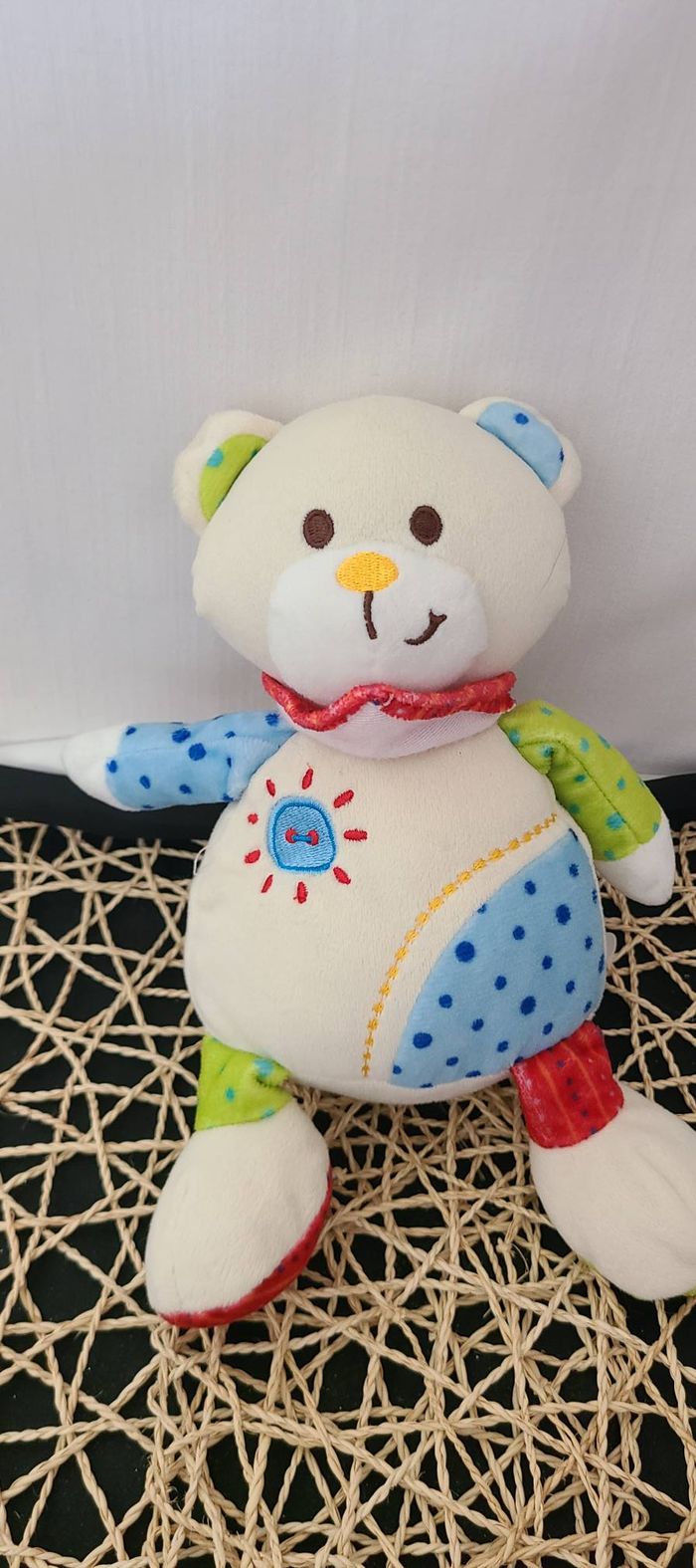 Peluche ours LA NINA SOFT Diset bandana rouge 24 cm - photo numéro 3