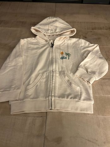 Sweat à capuche crème fin  palmier 