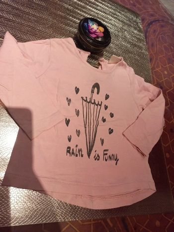 T-shirt long Rain is funnny 12 a 18 mois