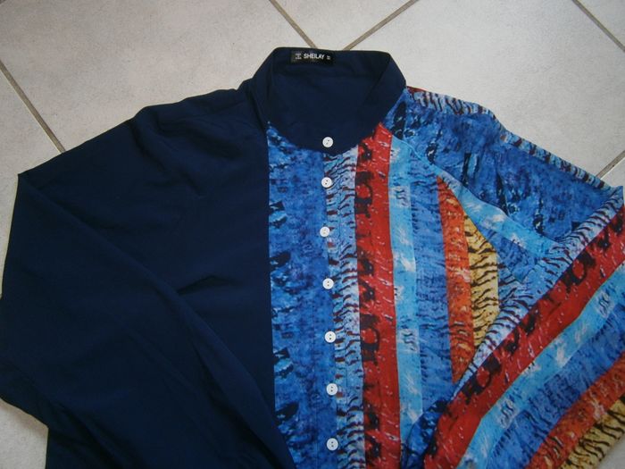 Chemisier ML marine SHEILAY Taille L - photo numéro 3