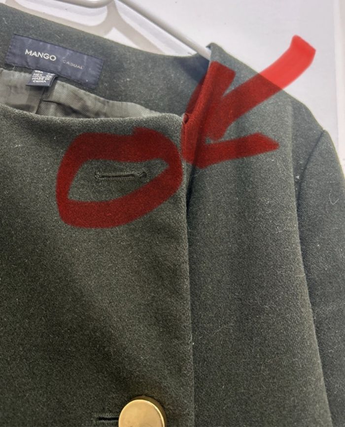 Manteau Mango en laine taille S vert - photo numéro 7