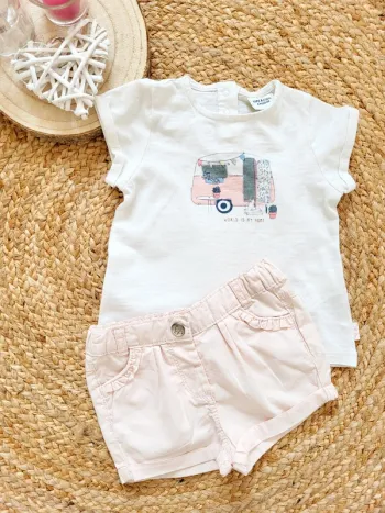 Ensemble T-shirt Short Tape à l'œil 6 mois