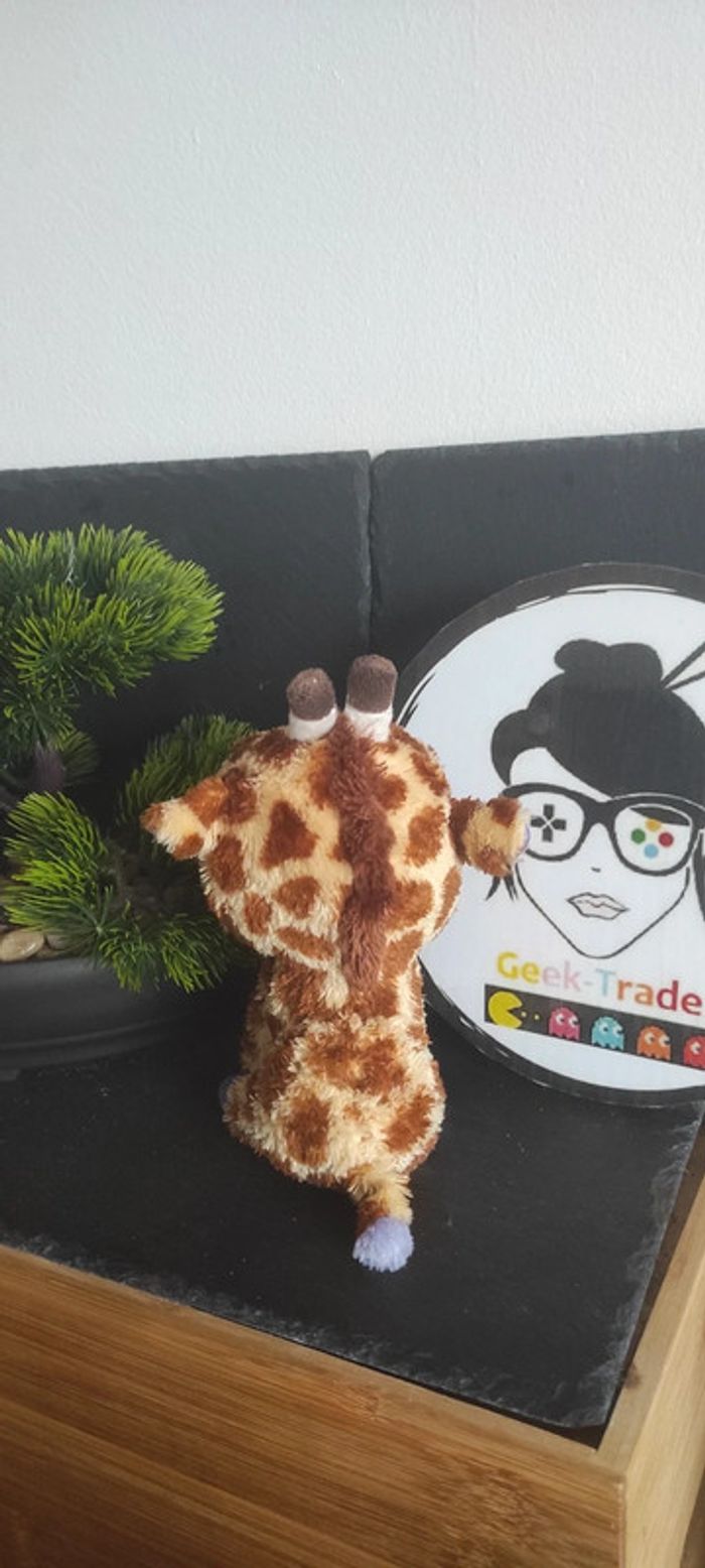 Peluche Beanie Boo's 15 cm Safari girafe violet ty jaune marron beige Paillettes - photo numéro 2