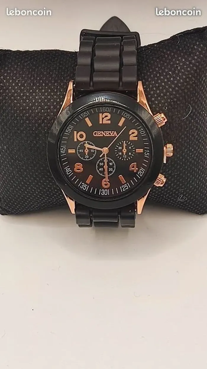 montre quartz bracelet noir