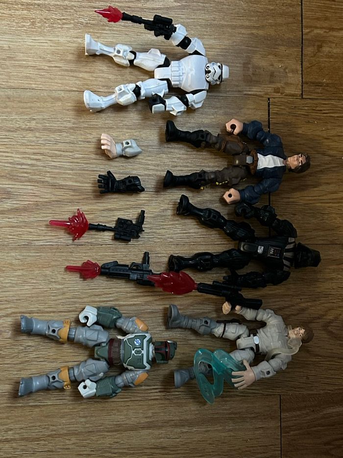 Lot figurines Star Wars MASHERS Hasbro – Dark Vador, Boba Fett, Luke