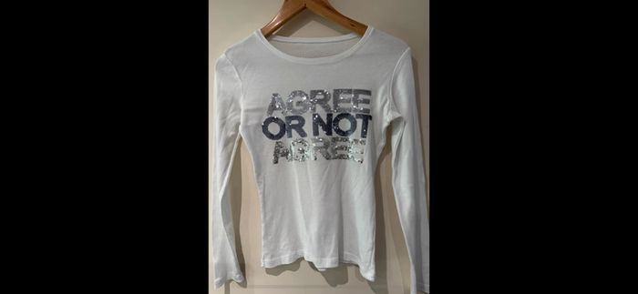 Caroll t-shirt blanc manches longues strass - photo numéro 11