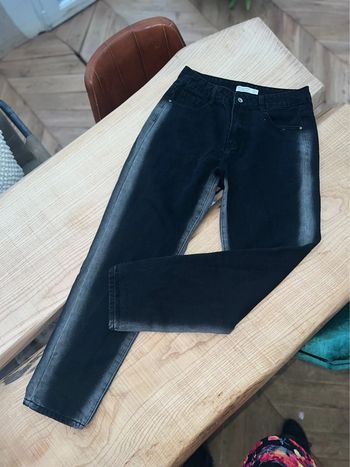 Jean mom fit taille 38 femme noir argenté taille haute