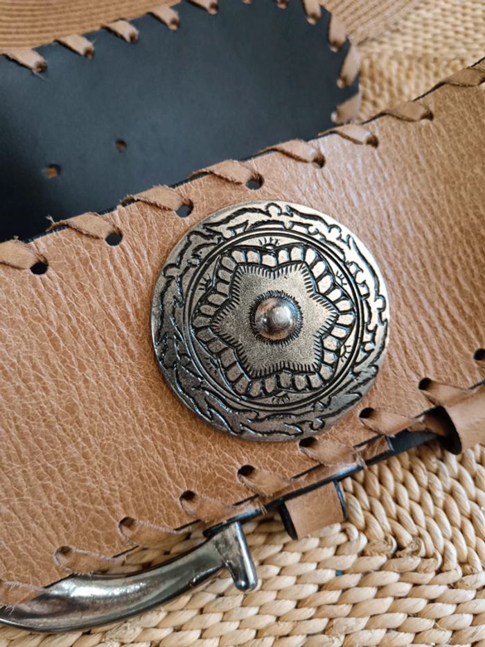 Richard Gampel | ceinture large cuir sable | t. 85 - photo numéro 10