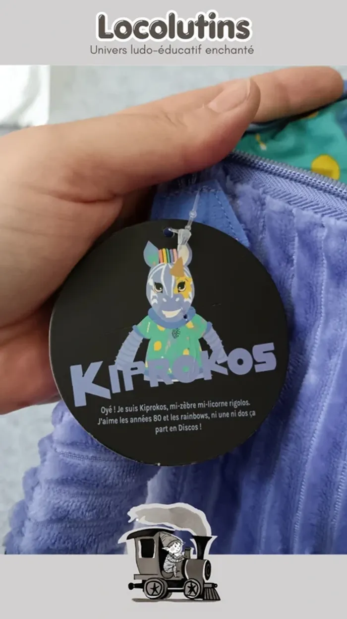 🚂 Sac à dos enfant Déglingos Kiprokos ▪ zèbre licorne violet turquoise - photo numéro 10