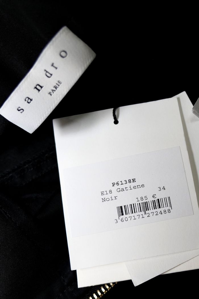 Sandro - Pantalon droit coton zippé ceinturé - Gatiene (p6138e) XS - neuf étiquettes - photo numéro 6