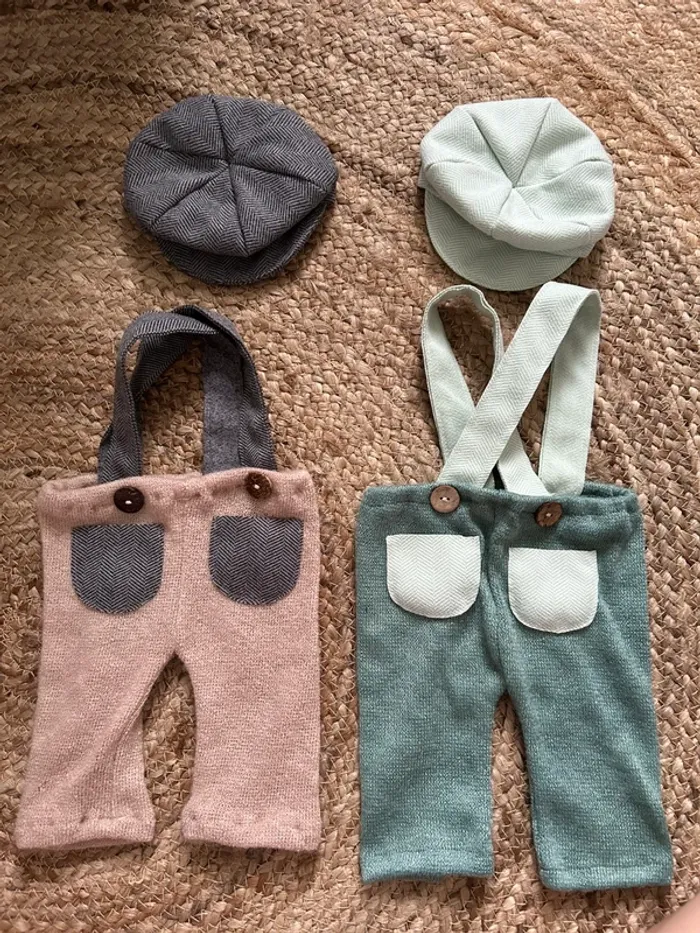 Ensemble salopette + béret bébé