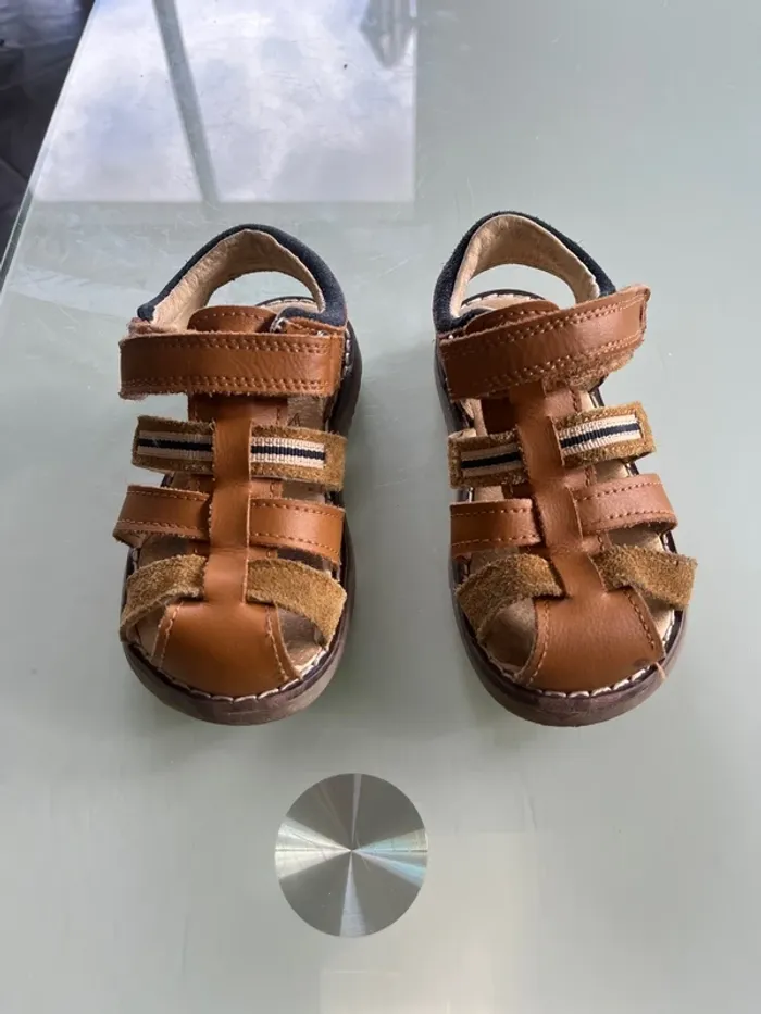 Sandales marron/beige