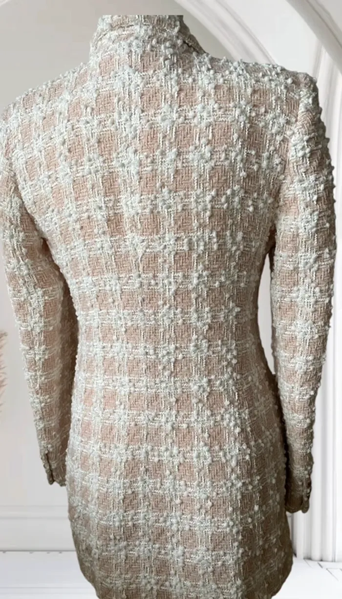 Veste blazer à carreaux texturée zara taille 36 - photo numéro 7