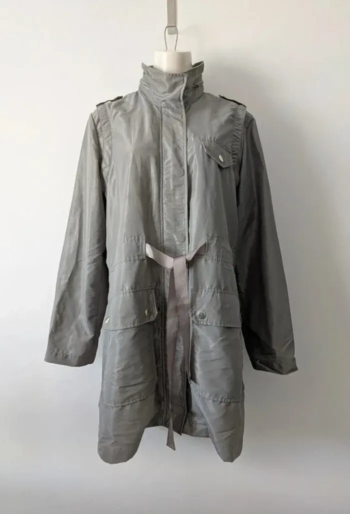 Manteau imperméable gris avec capuche - Caroll - taille M