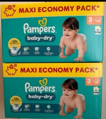 Deux carton de couches pampers taille 3 normale 
