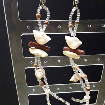 Boucles d'oreilles coquillages marron