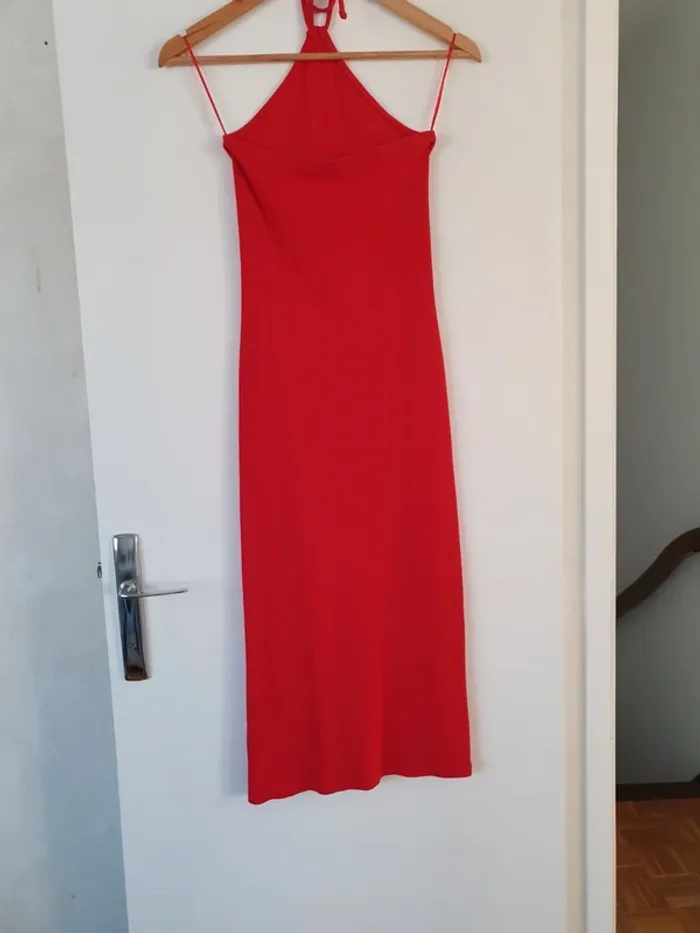 Robe longue cotele dos nu cordon pour tenir - photo numéro 3