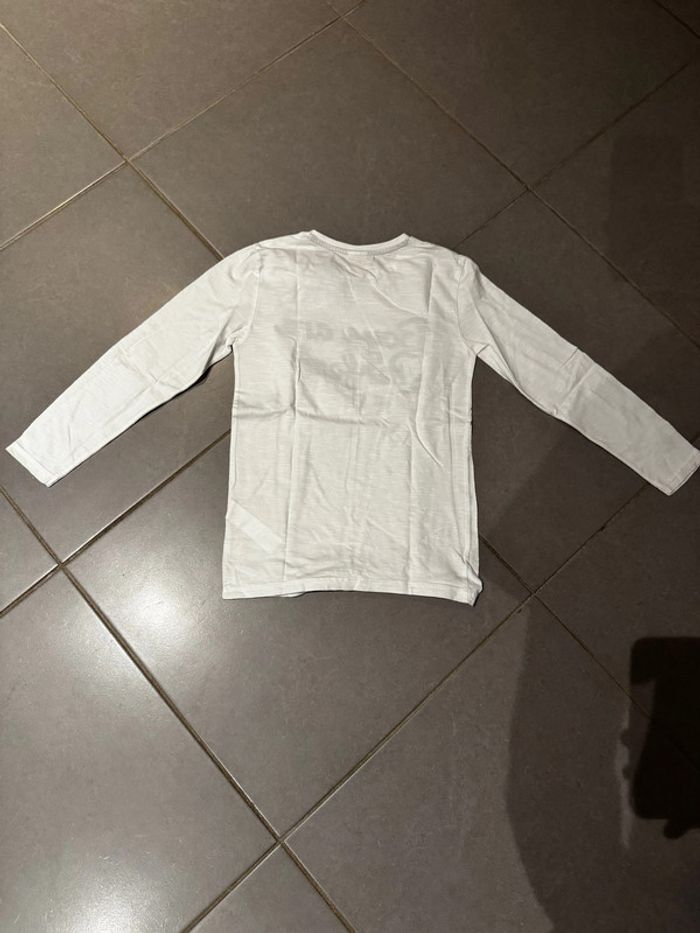 T shirt manches longues - Tape à l’œil - Boys are perfect / Make it happen - Blanc - 8 ans - photo numéro 3