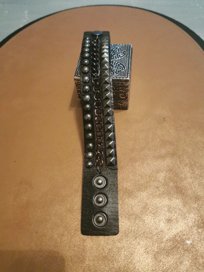 Bracelet style punk triple motifs - photo numéro 2