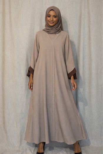 Abaya manches évasée bicolore 