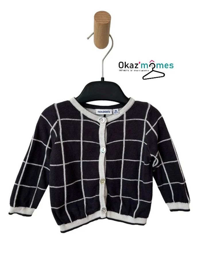 Gilet fin à carreaux, 100% coton - Noukie's 1 mois (56cm)