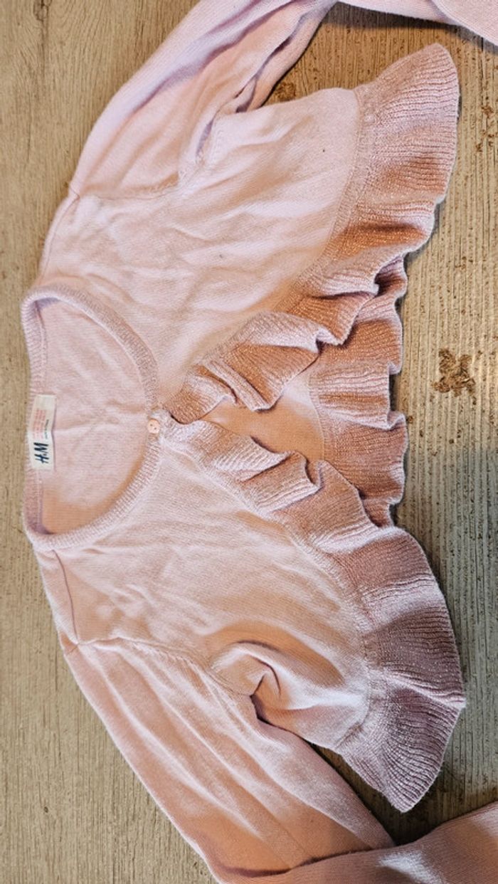 Bolero à manches longues, rose avec brillant, H&M, taille 6 à 8 ans - photo numéro 5