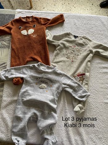 3 mois Lot 3 pyjamas