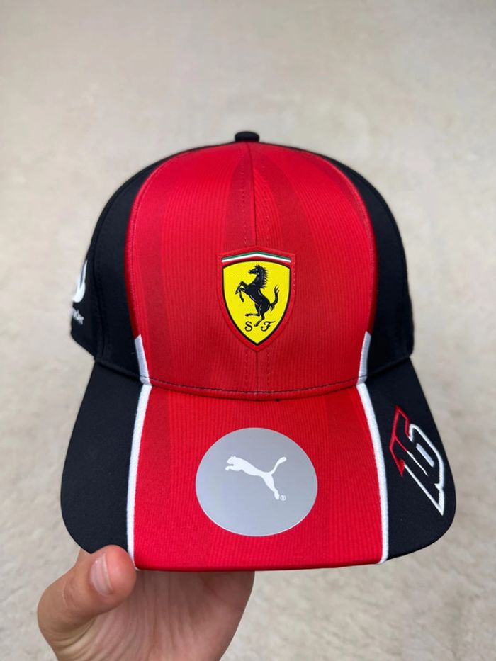 Casquette Ferrari Puma F1 16 Charles Leclerc Rouge et Noir Neuve - photo numéro 2