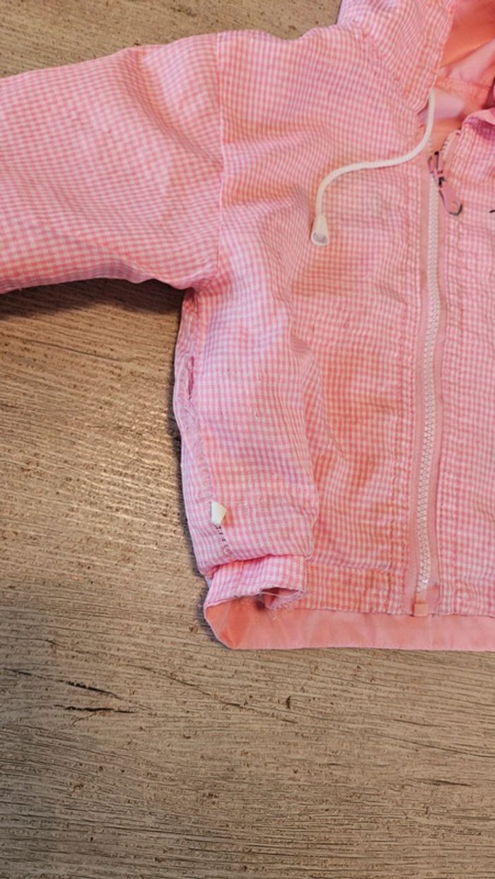 Veste à capuche réversible rose / rose à carreaux blancs, Hello Kitty, 4 ans - photo numéro 6
