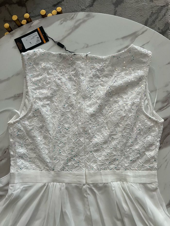 Robe de soirée pour mariage blanche taille L neuve avec étiquette - photo numéro 9