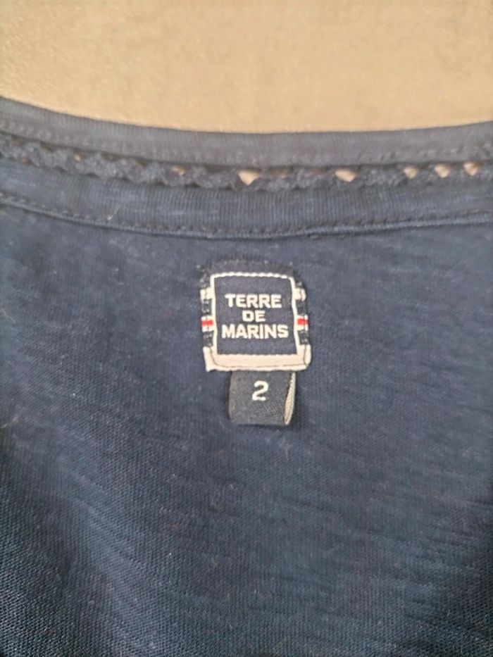 T-shirt Terre de Marins bleu marine – Taille 2 - photo numéro 4